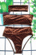 Brown Fashion Sexy Letter Patchwork Swimwears
