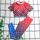 Red Fashion Vacation Letter Patchwork Swimwears