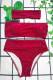 Red Fashion Sexy Letter Patchwork Swimwears
