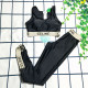 Black Fashion Simplicity Letter Patchwork Swimwears