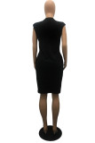 Light Purple Fashion Casual Solid Basic O Neck Sleeveless Dress Dresses