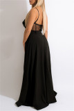 White Fashion Sexy Patchwork Solid See-through Backless Spaghetti Strap Skinny Jumpsuits