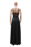 White Fashion Sexy Patchwork Solid See-through Backless Spaghetti Strap Skinny Jumpsuits