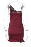 Apricot Fashion Sexy Solid Backless Spaghetti Strap Sleeveless Dress Dresses