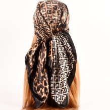Black Fashion Letter Print  Bandana Headband (Can Also Be Used As A Scarf)