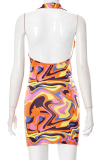Multicolor Sexy Solid Hollowed Out Metal Accessories Decoration U Neck Pencil Skirt Dresses  (Without sleeves)