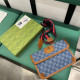 Blue Fashion Street Letter Patchwork Bags