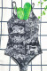 Black Fashion Sexy Print Backless Swimwears