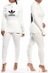 White Fashion Casual Print Patchwork Turtleneck Long Sleeve Two Pieces