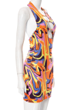 Multicolor Sexy Solid Hollowed Out Metal Accessories Decoration U Neck Pencil Skirt Dresses  (Without sleeves)