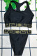Black Fashion Sexy Print Patchwork Swimwears