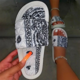 Black Casual Street Patchwork Printing Opend Comfortable Shoes