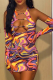 Multicolor Sexy Solid Hollowed Out Metal Accessories Decoration U Neck Pencil Skirt Dresses  (Without sleeves)