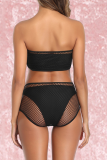 White Sexy Solid Mesh Swimwears