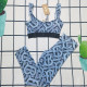 Baby Blue Fashion Sexy Letter Patchwork Swimwears
