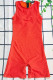 Tangerine Red Fashion Vacation Letter Zipper Swimwears
