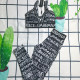 Black Fashion Sexy Letter Patchwork Swimwears