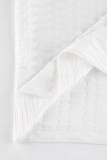 White Sexy Solid Hollowed Out Patchwork Backless Halter Pencil Skirt Dresses