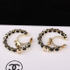 Black Fashion Elegant Geometric Patchwork Earrings