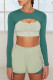 Green Casual Sportswear Solid Hollowed Out Patchwork Zipper O Neck Long Sleeve Two Pieces