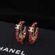 Red Fashion Elegant Geometric Patchwork Earrings