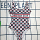 Multicolor Fashion Sexy Print Backless Letter Swimwears