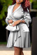 Silver Fashion Casual Solid Patchwork Turndown Collar Long Sleeve Dresses