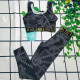 Black Fashion Sexy Print Patchwork Swimwears