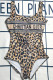 Leopard Print Fashion Sexy Leopard Backless Letter Swimwears