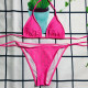 Pink Fashion Sexy Patchwork Hot Drill Swimwears