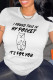 White Casual Cute Character Print Patchwork Letter O Neck T-Shirts