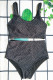 Black Fashion Sexy Letter Patchwork Swimwears