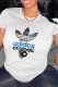 White Casual Sportswear Print Patchwork Letter O Neck T-Shirts
