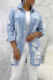 Light Blue Turndown Collar Solid Hole Old washing The cowboy Pure Long Sleeve Outerwear