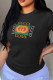 Black Fashion Sportswear Print Patchwork Letter O Neck T-Shirts