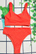 Tangerine Red Fashion Sexy Letter Patchwork Swimwears