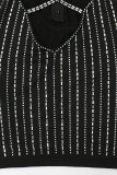 White Sexy Solid Hollowed Out Patchwork Hot Drill Spaghetti Strap Pencil Skirt Dresses