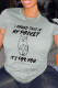 Grey Casual Cute Character Print Patchwork Letter O Neck T-Shirts