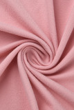 Pink Fashion Sexy Solid Hollowed Out Asymmetrical One Shoulder Sleeveless Dress