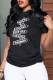 Black Fashion Casual Letter Patchwork O Neck T-Shirts