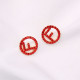 Red Fashion Simplicity Letter Hot Drill Earrings