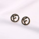 Black Fashion Simplicity Letter Hot Drill Earrings
