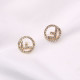 White Fashion Simplicity Letter Hot Drill Earrings