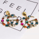 Colour Fashion Street Letter Hot Drill Earrings