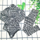 Black Fashion Sexy Print Patchwork Zipper Swimwears