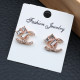 Rose Gold Fashion Simplicity Geometric Hot Drill Earrings