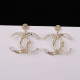 White Fashion Celebrities Geometric Patchwork Earrings