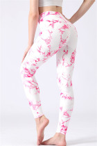 Red Casual Sportswear Print Basic Skinny High Waist Trousers