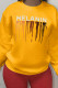 Yellow Fashion Casual Print Tassel Letter O Neck Tops