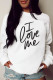 White Fashion Casual Print Patchwork Letter O Neck Tops